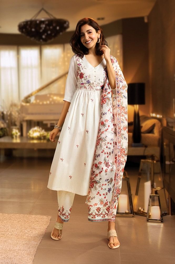 AnjuShree Choice Women's Cotton Straight Kurti With Pant  (ASC034PINKPALAZZO-m_Baby Pink_M) : Amazon.in: Fashion